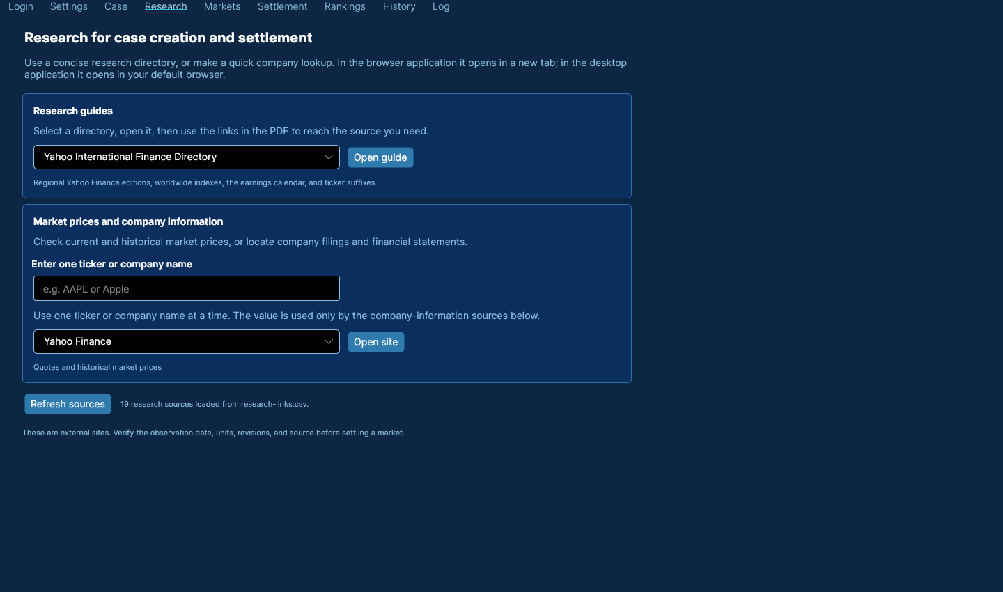 Moderator Research page