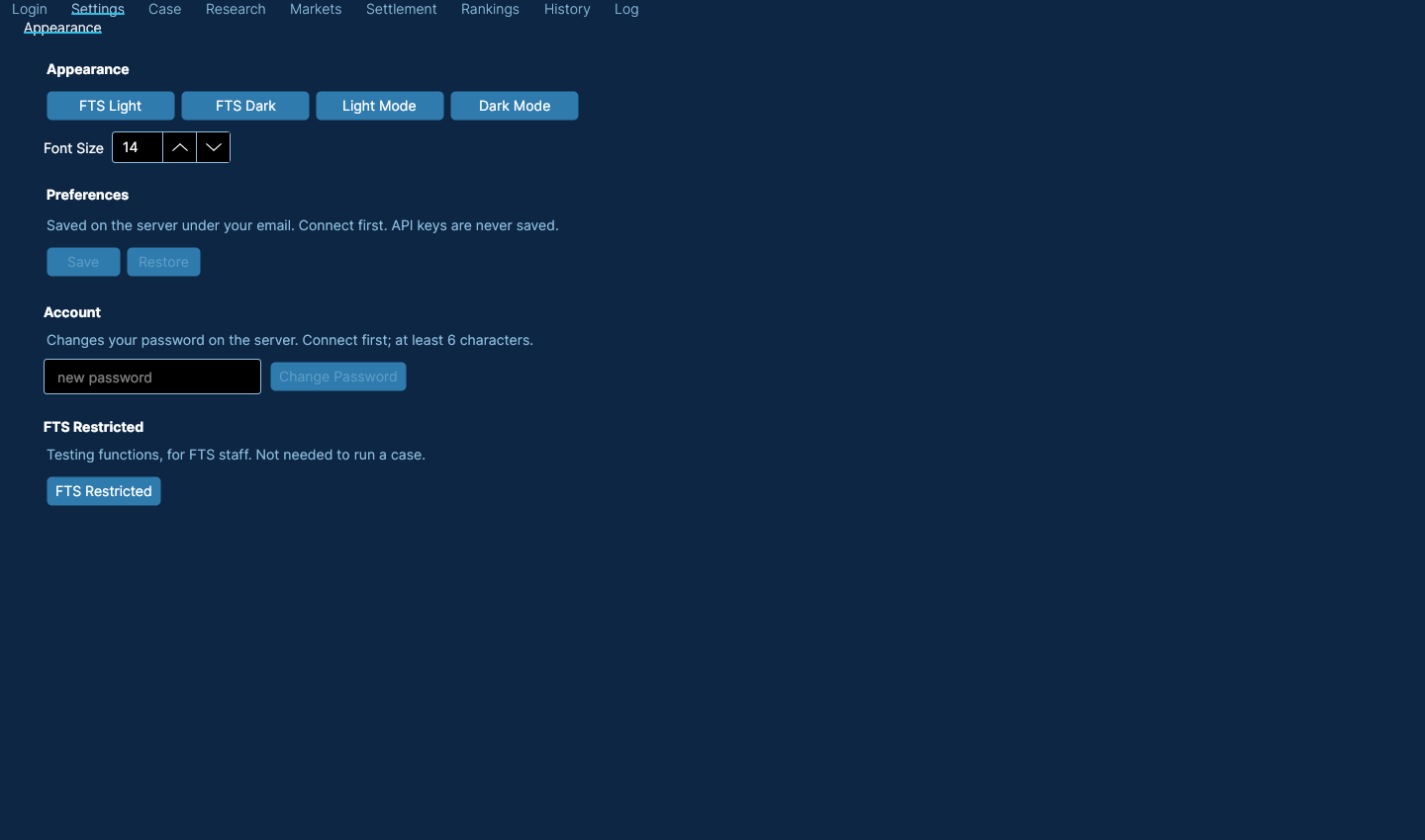 Moderator Settings page